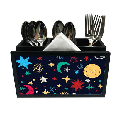 Cutlery Tissue Holder Napkin Stand -  Moon and Star Nutcase