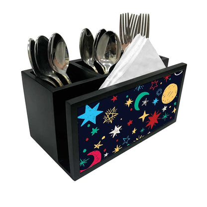 Cutlery Tissue Holder Napkin Stand -  Moon and Star Nutcase