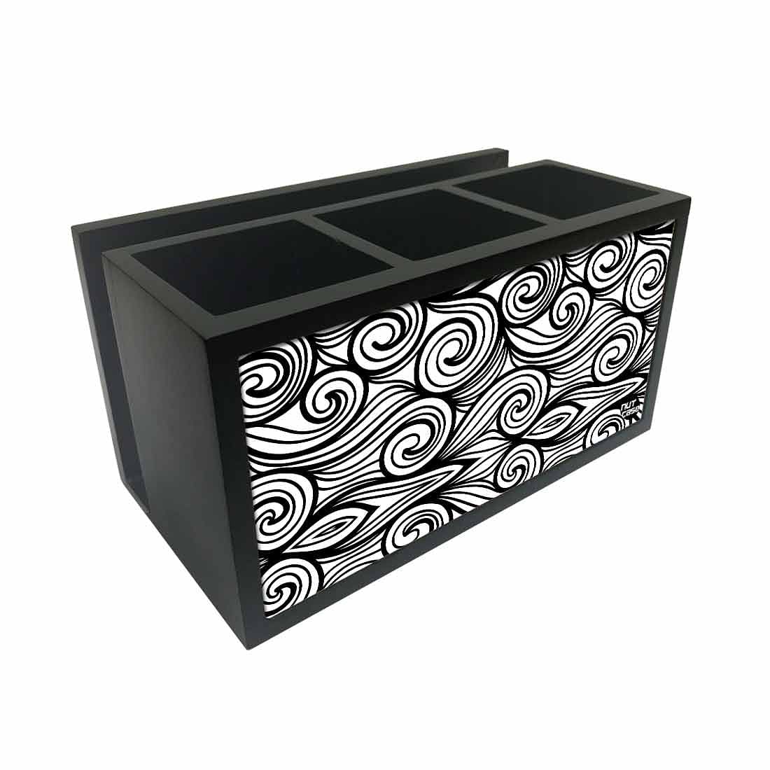 Cutlery Tissue Holder Napkin Stand -  Black and White Pattern Nutcase