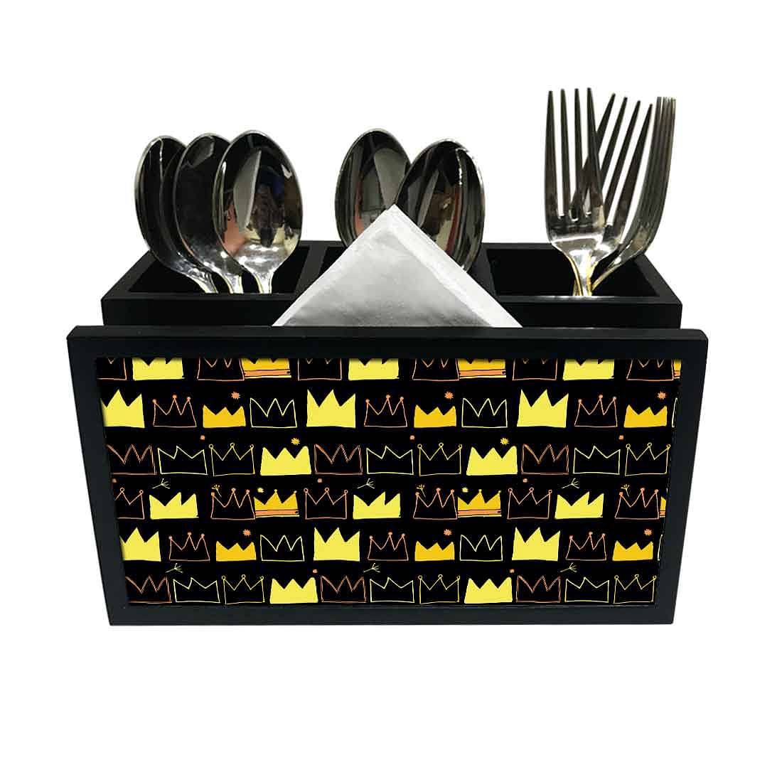 Cutlery Tissue Holder Napkin Stand -  Crown Nutcase