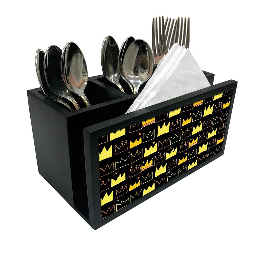 Cutlery Tissue Holder Napkin Stand -  Crown Nutcase