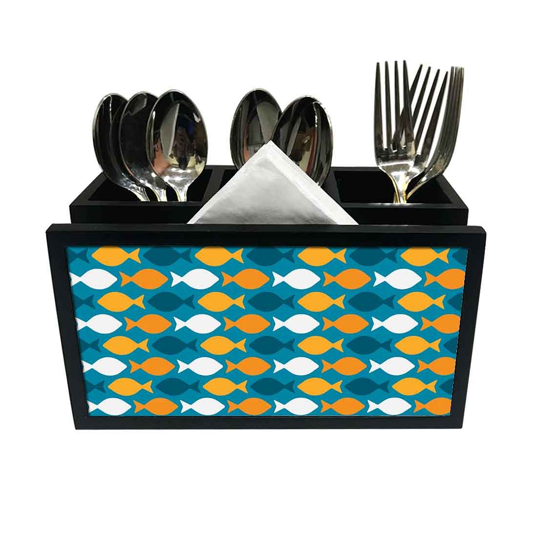Cutlery Tissue Holder Napkin Stand -  Colorful Fish Nutcase