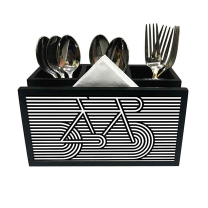 Cutlery Tissue Holder Napkin Stand -  Cycle Lines Nutcase