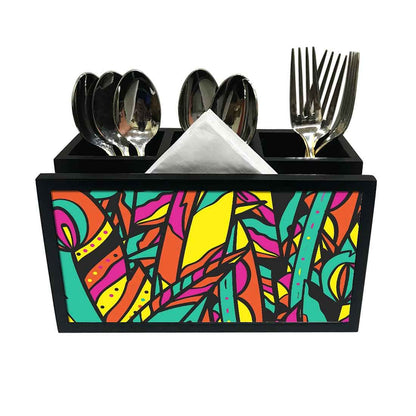 Cutlery Tissue Holder Napkin Stand -  Pop Art Jungle Nutcase