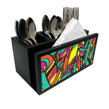 Cutlery Tissue Holder Napkin Stand -  Pop Art Jungle Nutcase