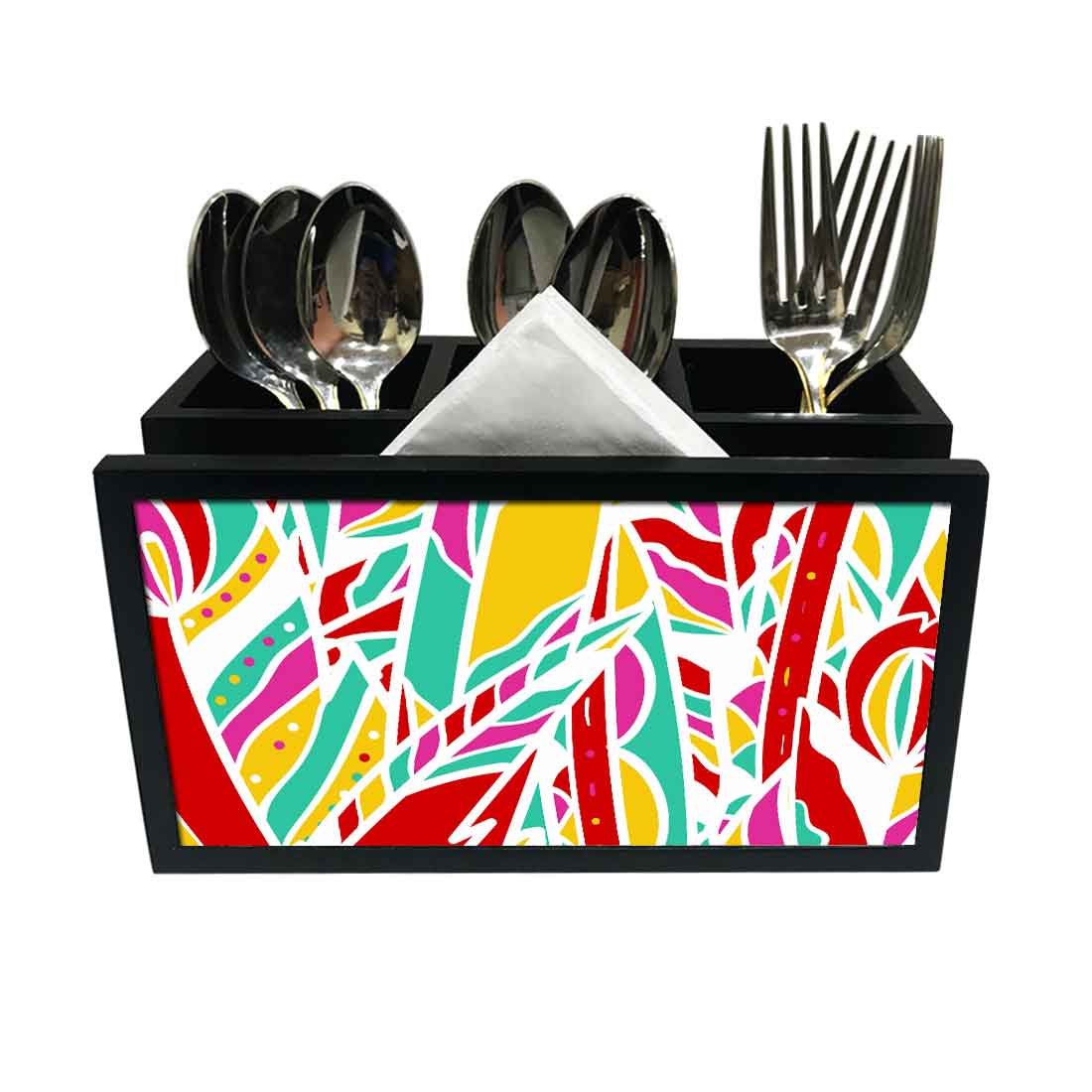 Cutlery Tissue Holder Napkin Stand -  Jungle Art Nutcase