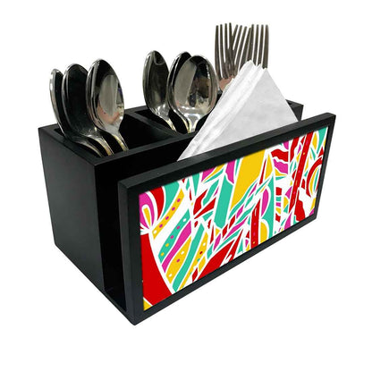 Cutlery Tissue Holder Napkin Stand -  Jungle Art Nutcase