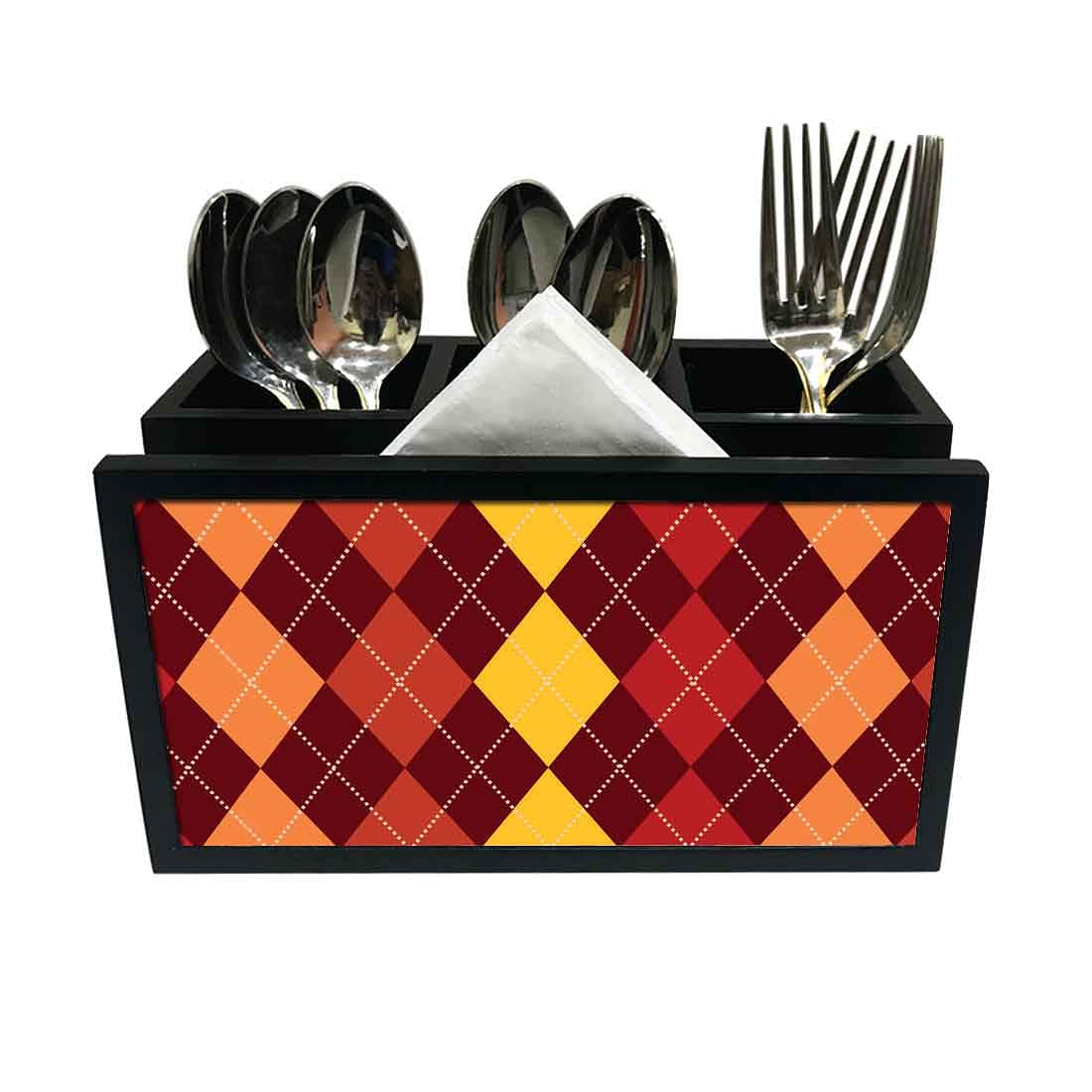 Cutlery Tissue Holder Napkin Stand -  Diamond Pattern Nutcase