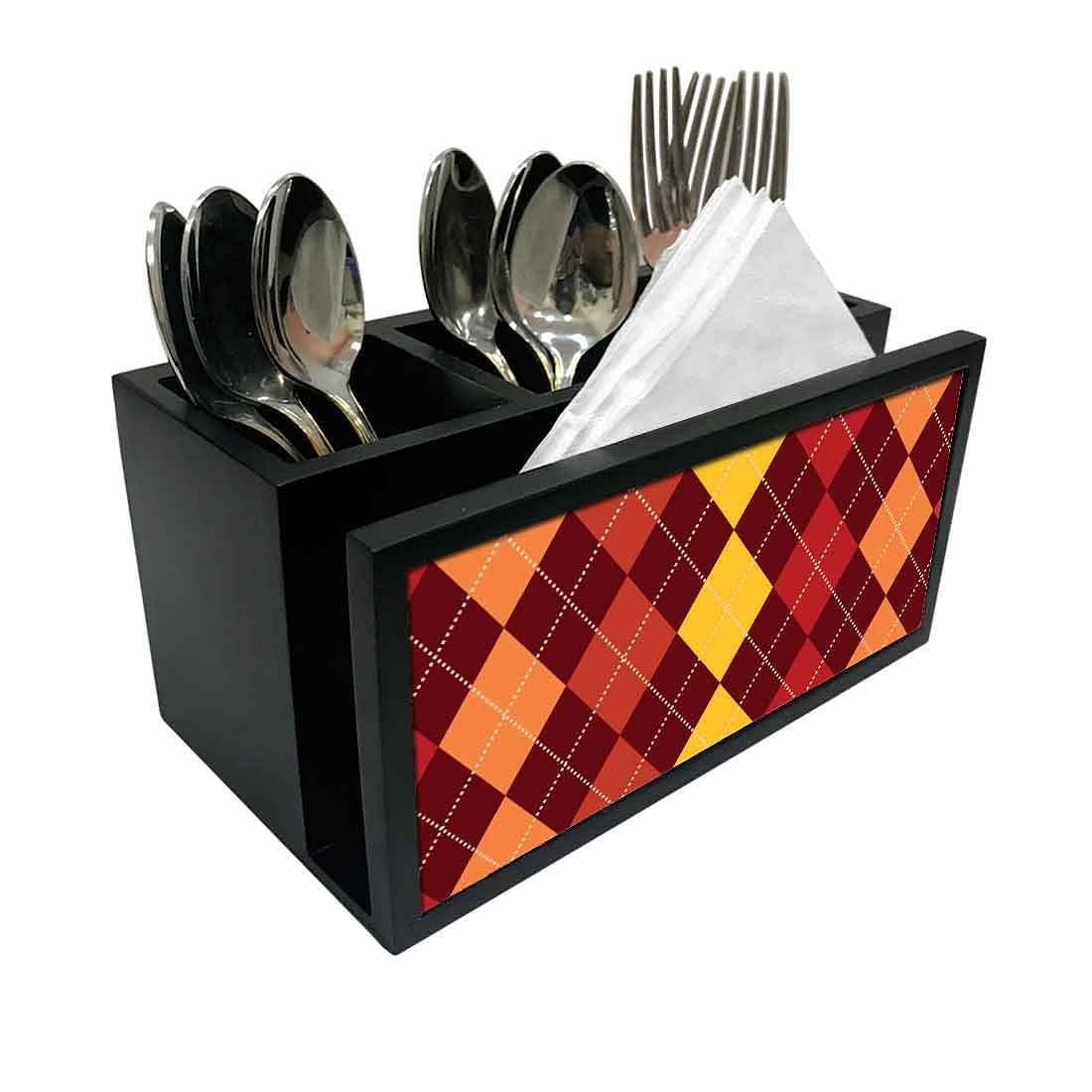 Cutlery Tissue Holder Napkin Stand -  Diamond Pattern Nutcase