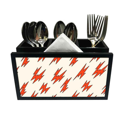 Cutlery Tissue Holder Napkin Stand -  Orange Thunder Nutcase