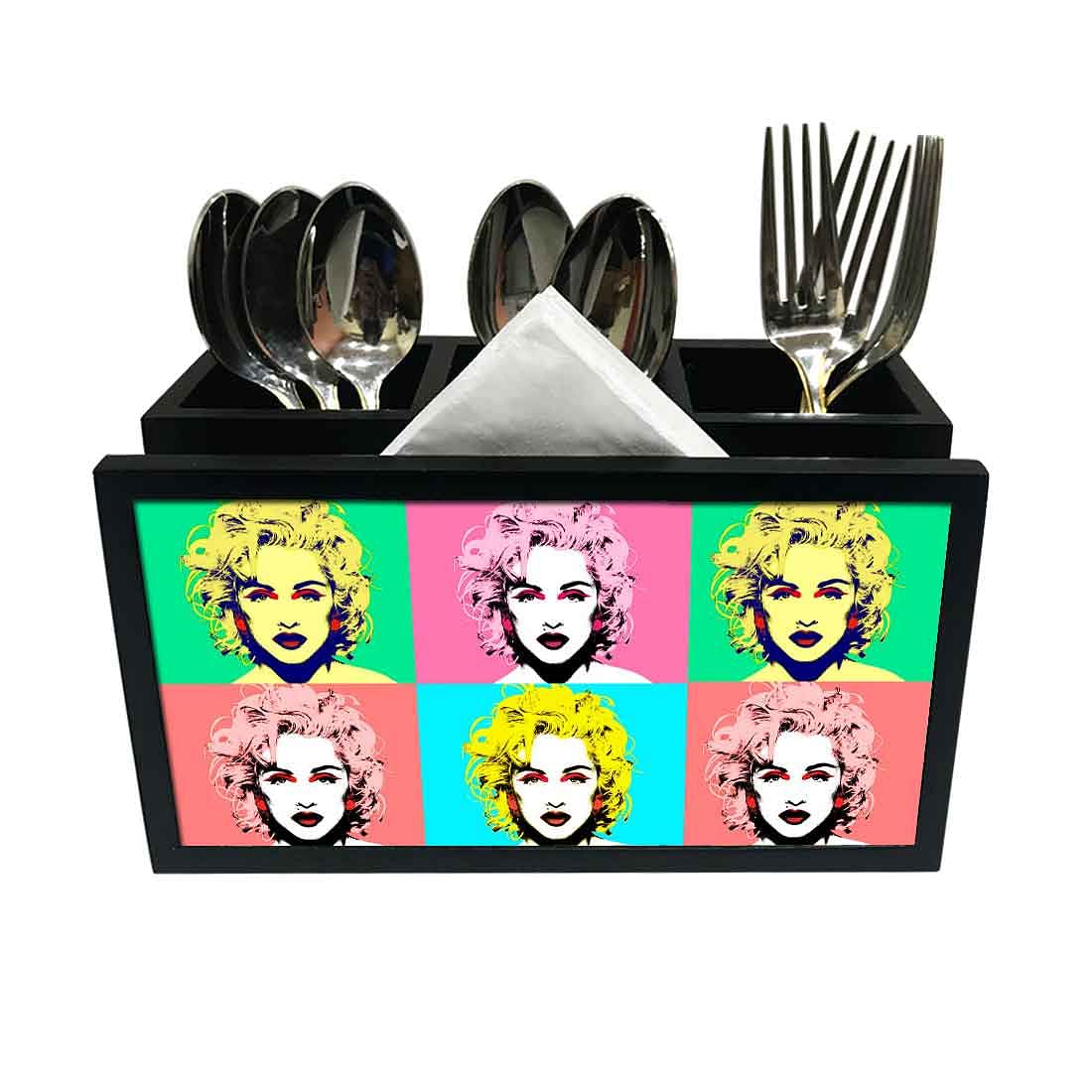 Cutlery Tissue Holder Napkin Stand -  Lady Face Nutcase