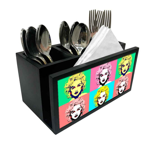 Cutlery Tissue Holder Napkin Stand -  Lady Face Nutcase