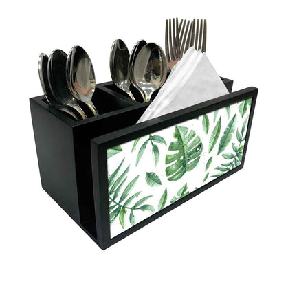 Cutlery Tissue Holder Napkin Stand -  Monstera Leaves Nutcase