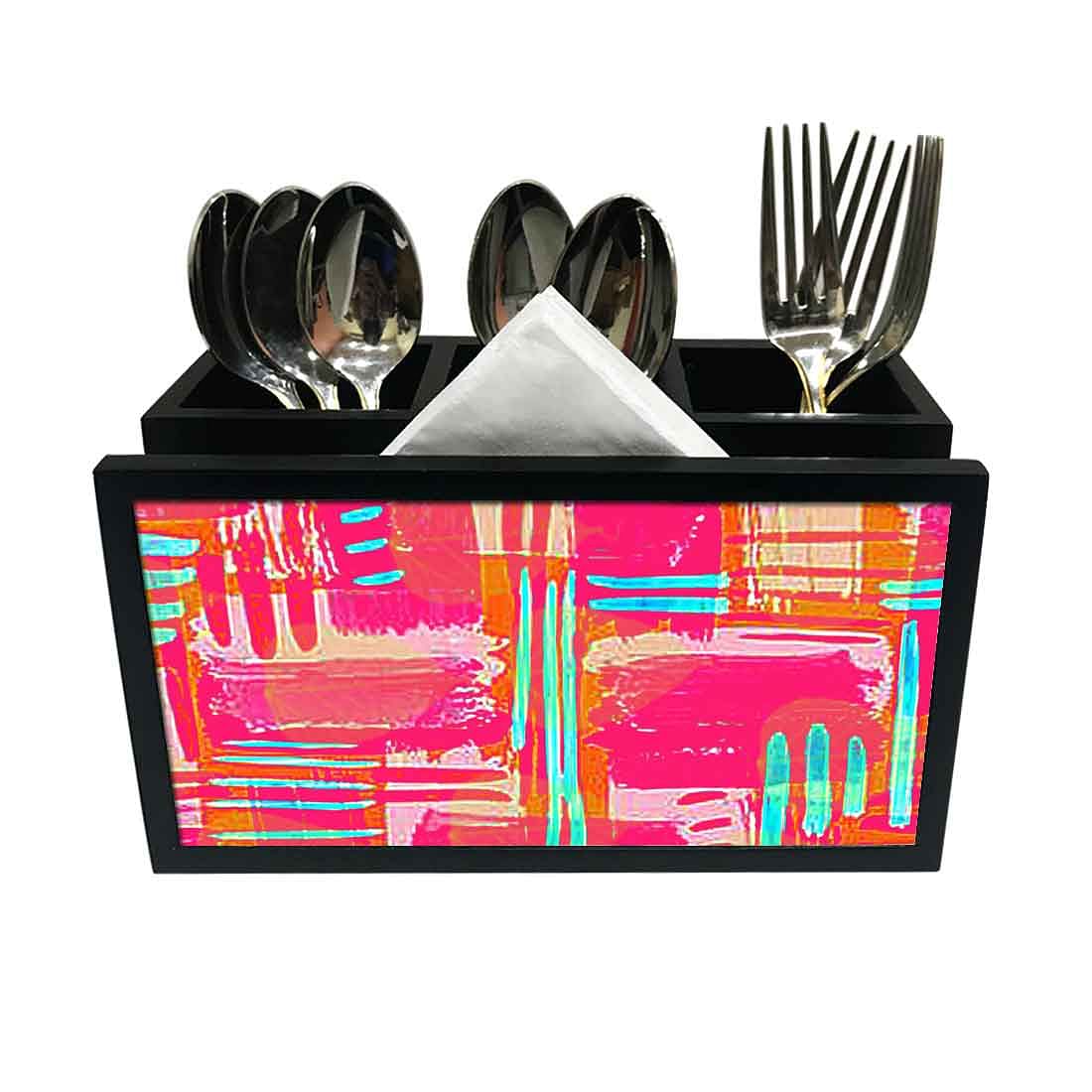 Cutlery Tissue Holder Napkin Stand -  Pink Stike Nutcase