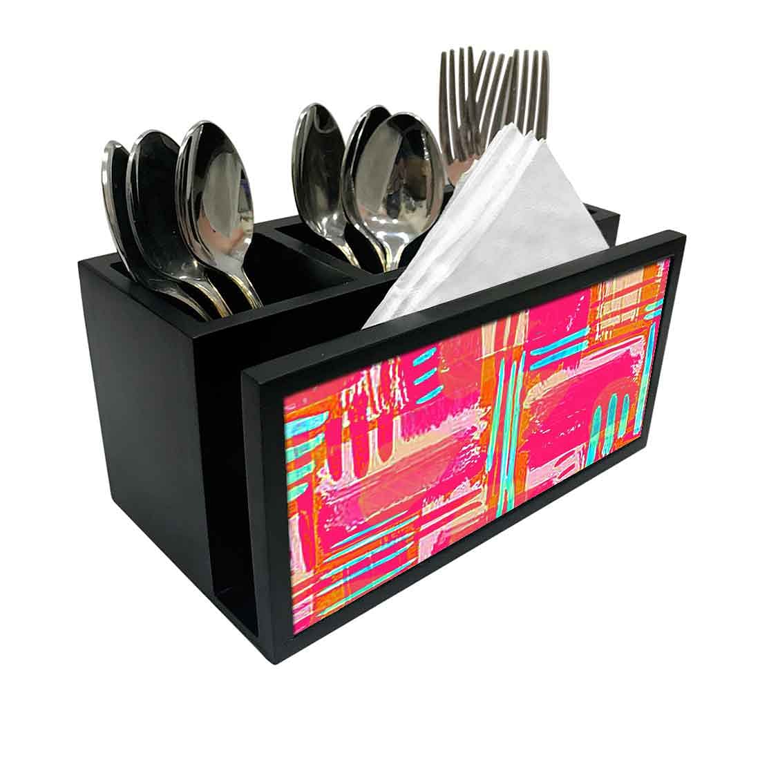 Cutlery Tissue Holder Napkin Stand -  Pink Stike Nutcase