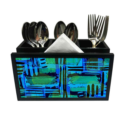 Cutlery Tissue Holder Napkin Stand -  Blue Stike Nutcase