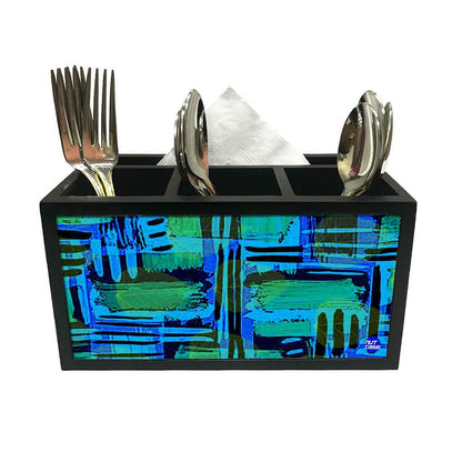 Cutlery Tissue Holder Napkin Stand -  Blue Stike Nutcase