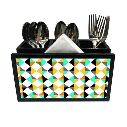 Cutlery Tissue Holder Napkin Stand -  Colorful Diamonds Pattern Nutcase