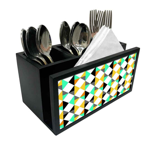 Cutlery Tissue Holder Napkin Stand -  Colorful Diamonds Pattern Nutcase