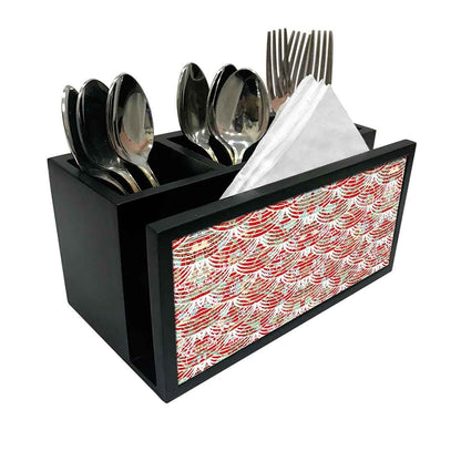 Cutlery Tissue Holder Napkin Stand -  Floral Waves Nutcase