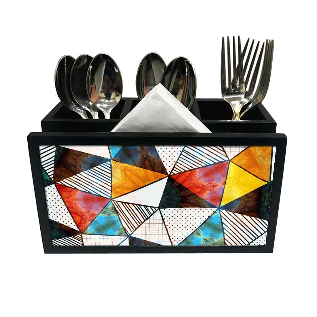 Cutlery Tissue Holder Napkin Stand -  Colorful Marble Pattern Nutcase