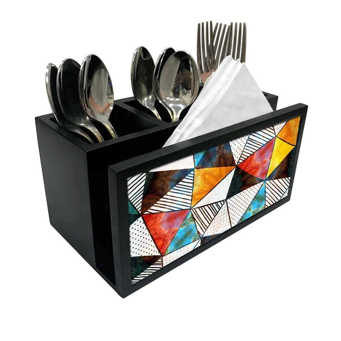 Cutlery Tissue Holder Napkin Stand -  Colorful Marble Pattern Nutcase