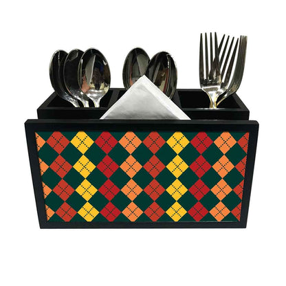 Cutlery Tissue Holder Napkin Stand -  Diamonds Pattern Nutcase