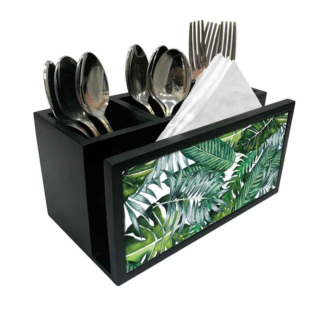 Cutlery Tissue Holder Napkin Stand -  Monstera Leaf Nutcase