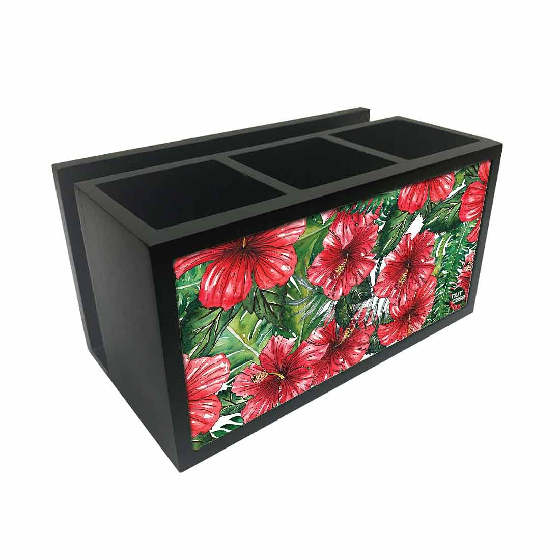 Cutlery Tissue Holder Napkin Stand -  Red Hibiscus Nutcase