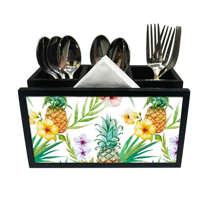 Cutlery Tissue Holder Napkin Stand -  Pineapples Leaf Nutcase