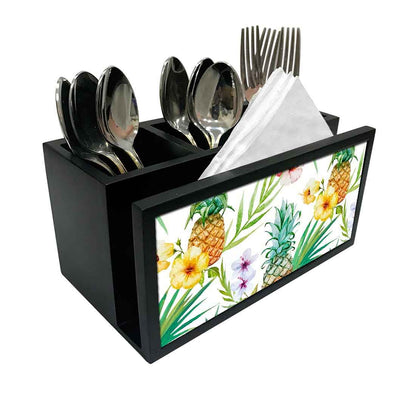 Cutlery Tissue Holder Napkin Stand -  Pineapples Leaf Nutcase