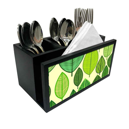 Cutlery Tissue Holder Napkin Stand -  Leaves Everywhere Nutcase