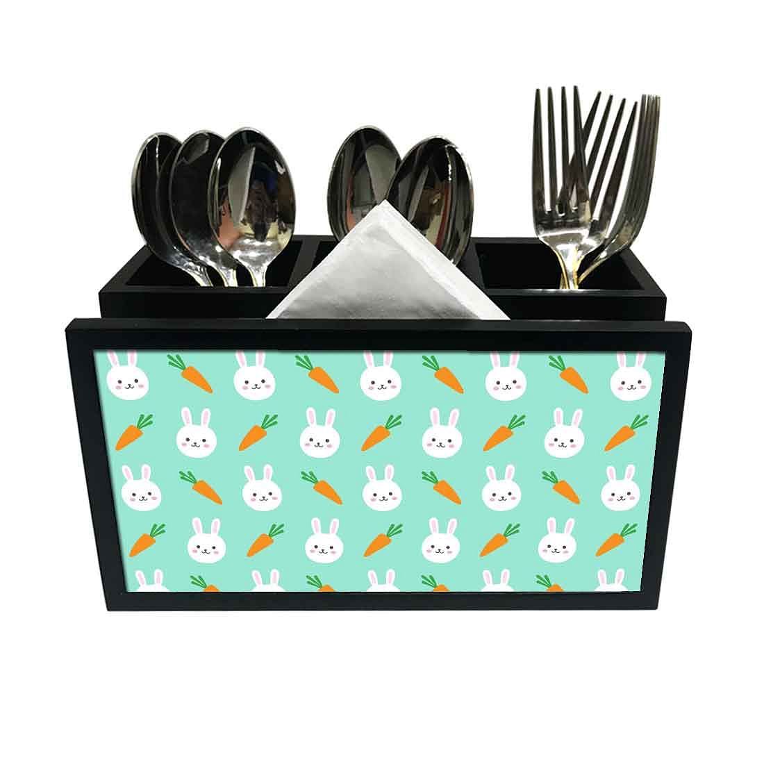 Cutlery Tissue Holder Napkin Stand -  Carrot and Bunny Nutcase