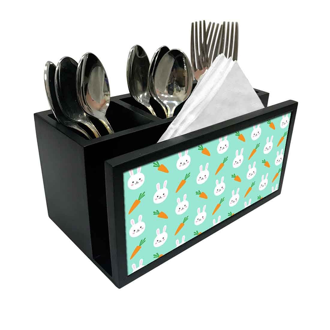 Cutlery Tissue Holder Napkin Stand -  Carrot and Bunny Nutcase