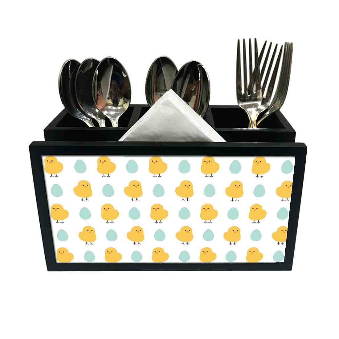 Cutlery Tissue Holder Napkin Stand -  Chick Nutcase