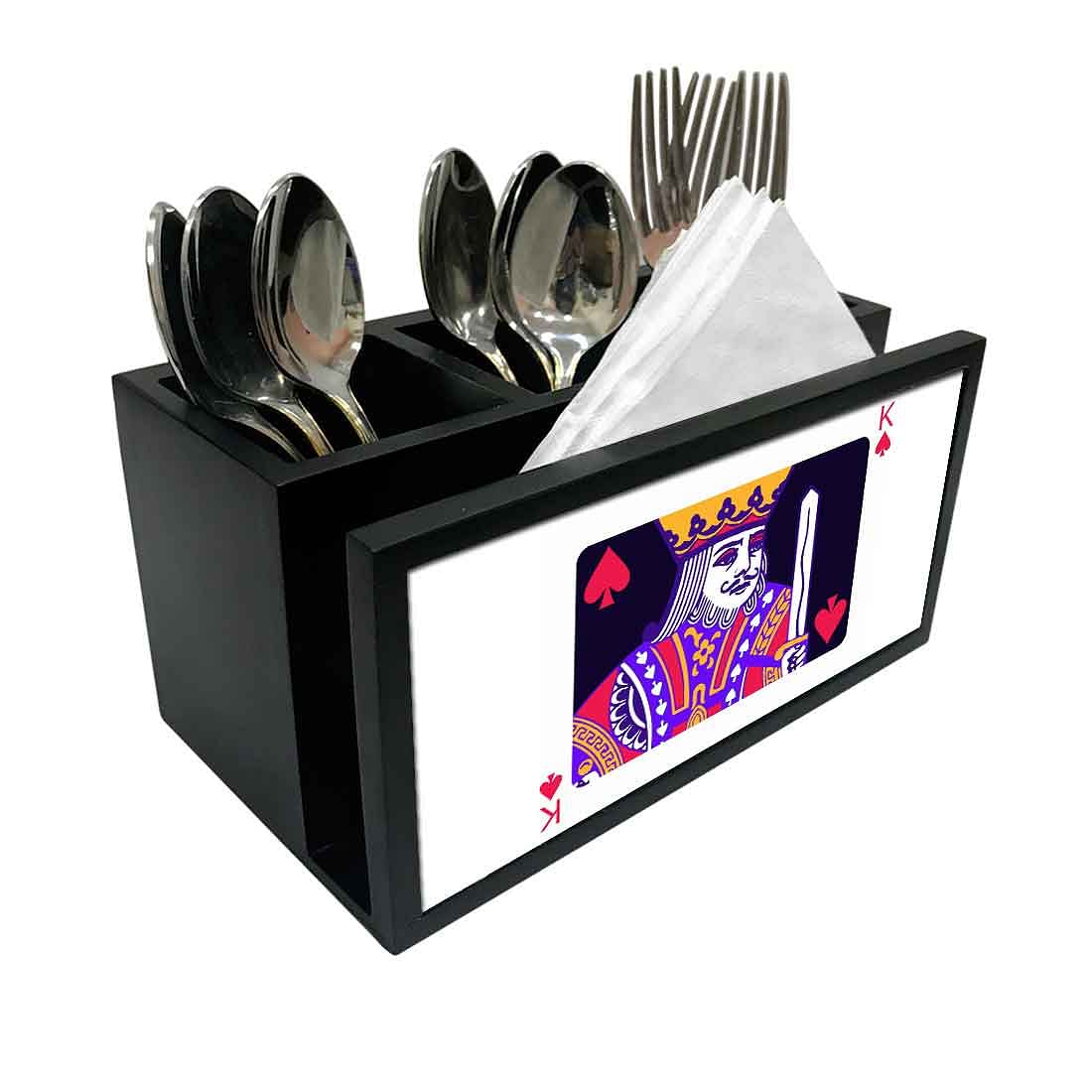 Cutlery Tissue Holder Napkin Stand -  King Color Cards Nutcase