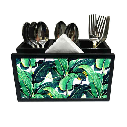 Cutlery Tissue Holder Napkin Stand -  Banana Leaf Nutcase