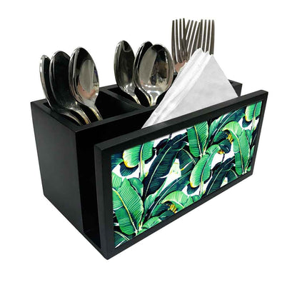 Cutlery Tissue Holder Napkin Stand -  Banana Leaf Nutcase