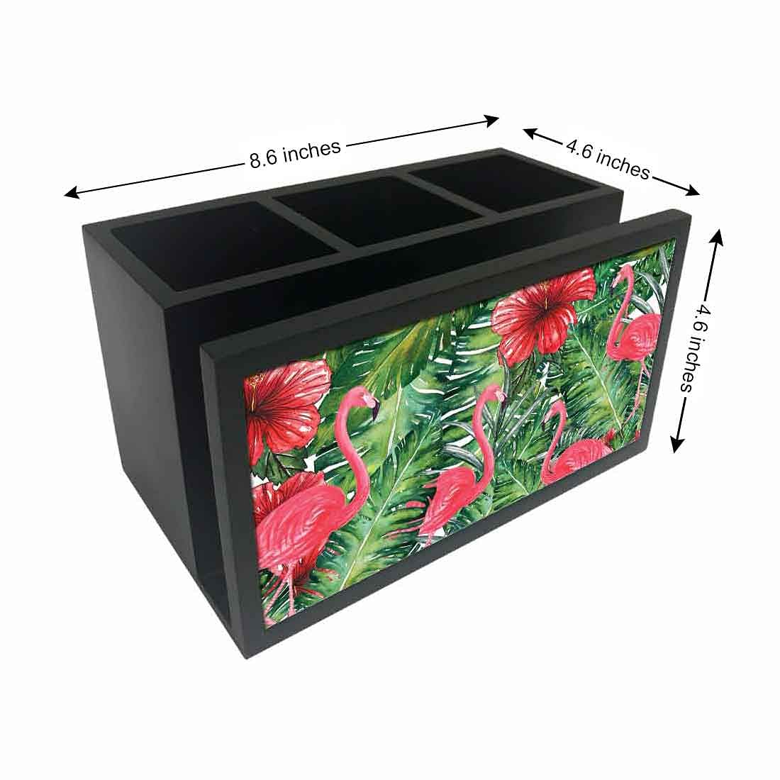 Cutlery Tissue Holder Napkin Stand -  Flamingo and Hibiscus Nutcase