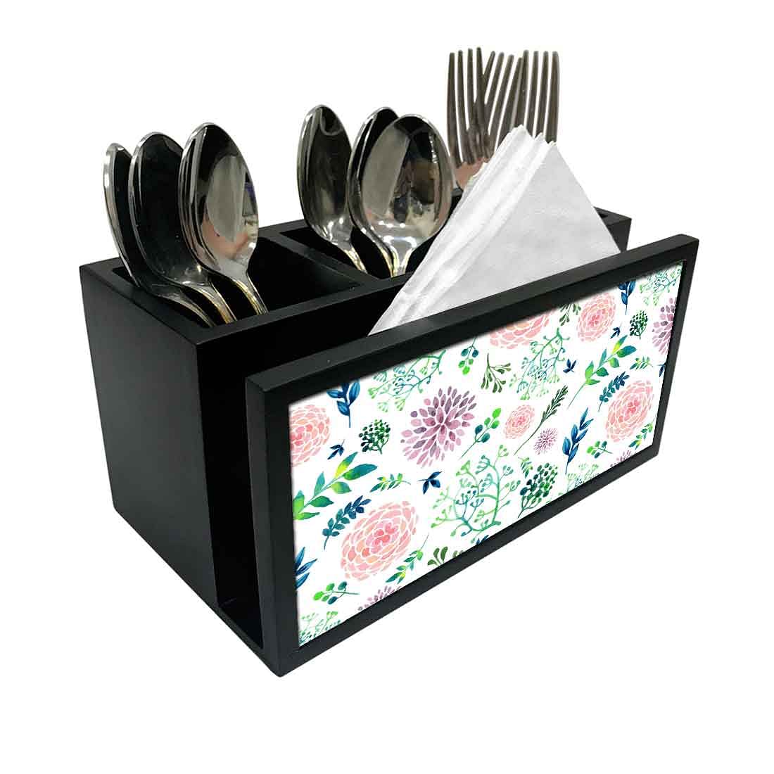 Cutlery Tissue Holder Napkin Stand -  Flower Nutcase