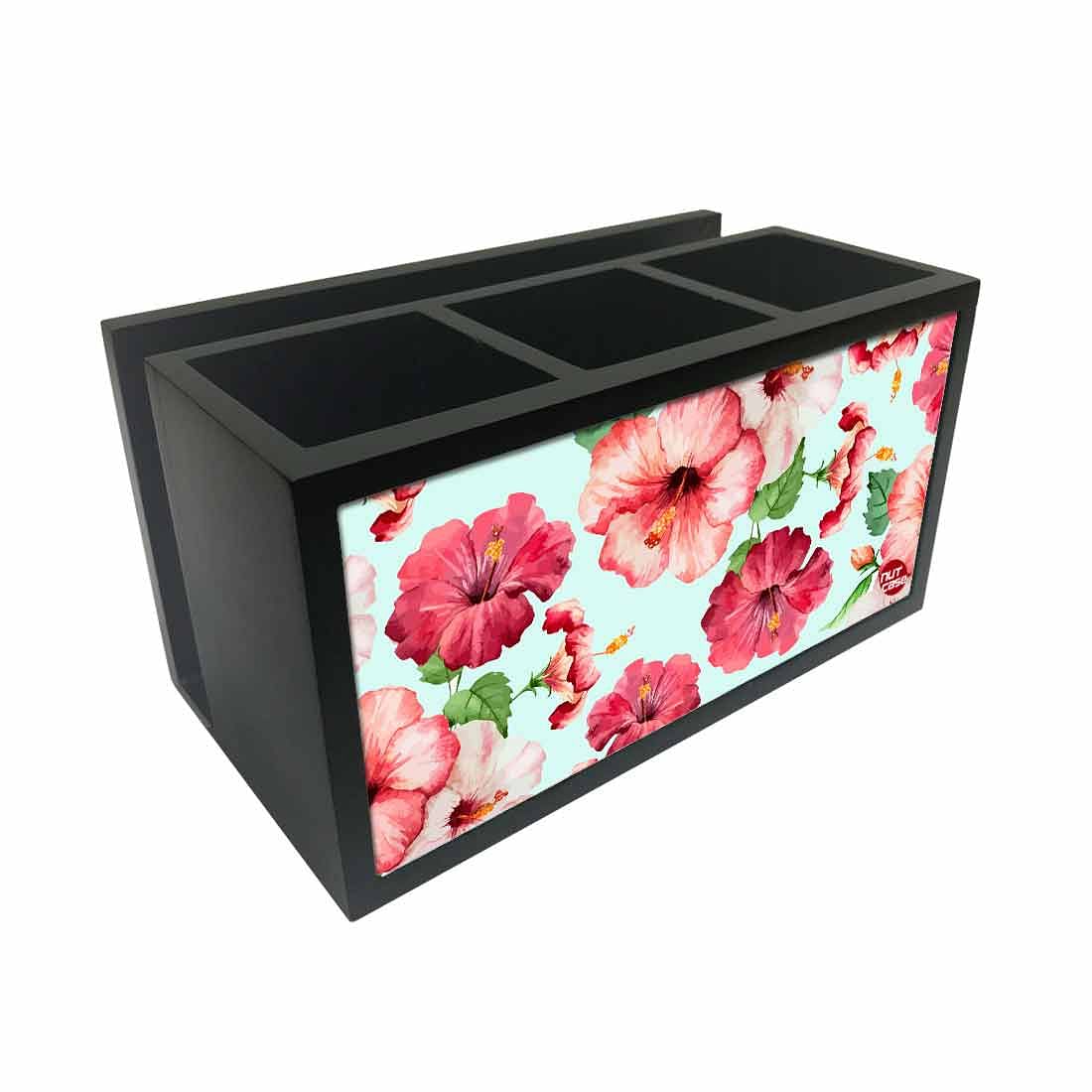 Cutlery Tissue Holder Napkin Stand -  Red Watercolor Hibiscus Nutcase