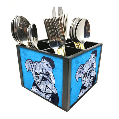 Wooden Kitchen Cutlery Stand  -  Lap Dog Nutcase