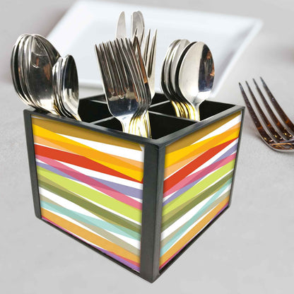 Kitchen Silverware Cutlery Holder  - Coloreful Strips