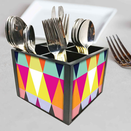Kitchen Silverware Cutlery Holder - Colorful Triangles
