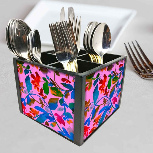New Kitchen Cutlery Holder - Floral Watercolor