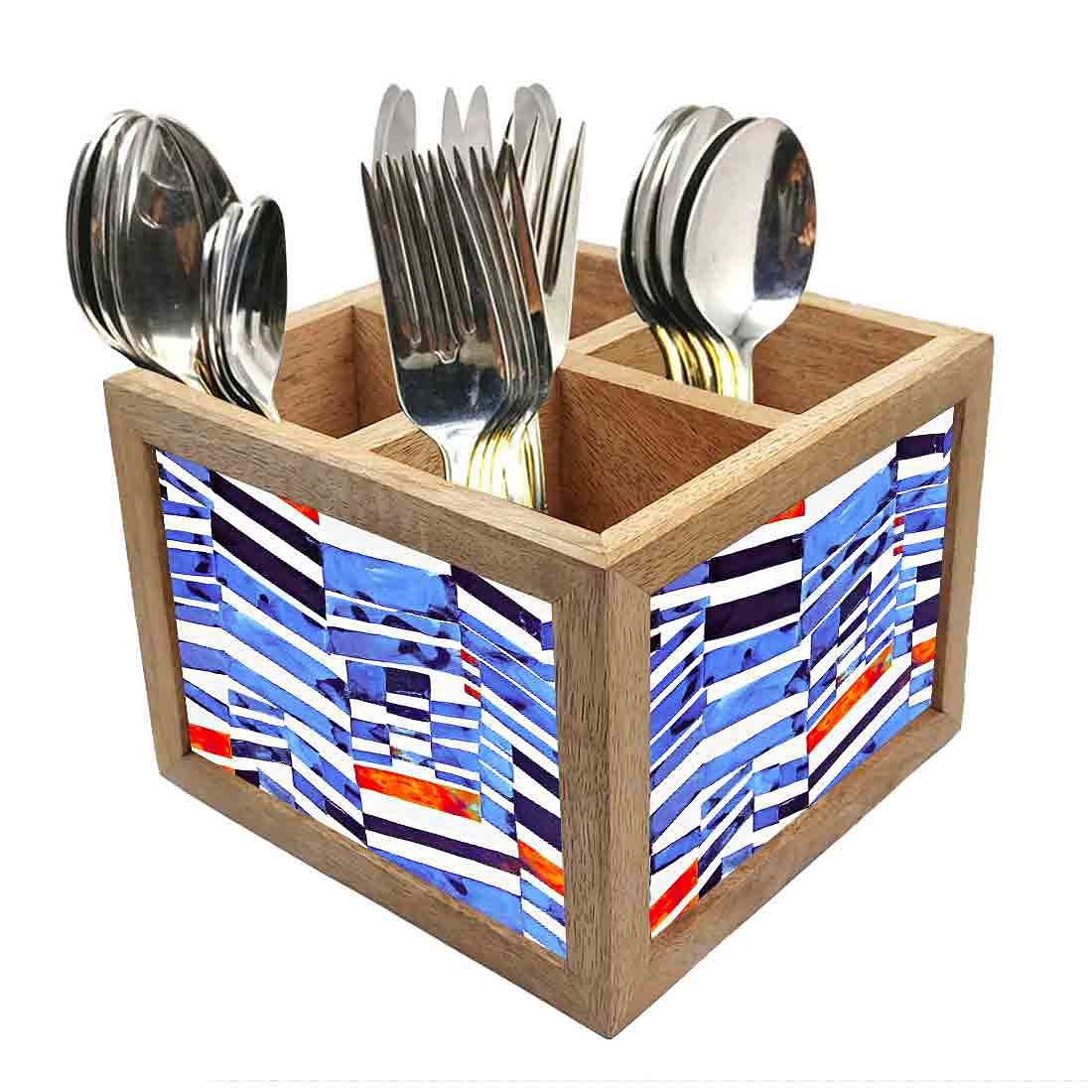 Mix Match Cutlery Holder Stand Silverware Caddy Organizer for Spoons, Forks & Knives-Made of Pinewood Nutcase