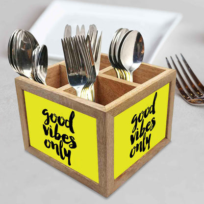 Amazing Wooden Cutlery Holder for Kitchen Organizer - Good Vibes
