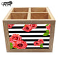 Spoon Fork Stand Cutlery Holder for Kitchen - Red Flowers Nutcase