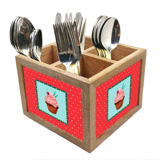 Natural Wooden Cutlery Holder -  Ice cream Nutcase