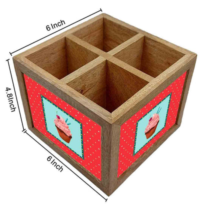 Natural Wooden Cutlery Holder -  Ice cream Nutcase